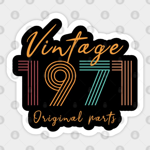 Vintage 1971 Birthday gift Sticker by Scar